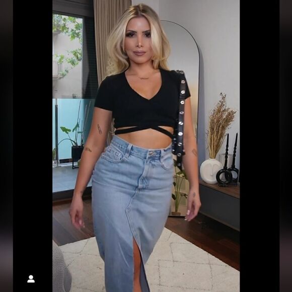 Nwt ZARA TRF LONG DENIM SKIRT medium - Picture 11 of 16